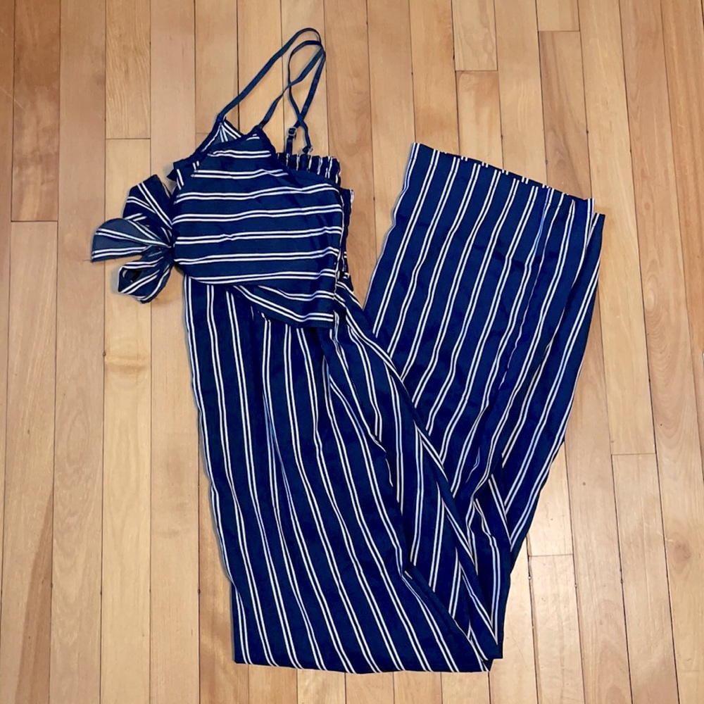 Navy Striped jumpsuit
